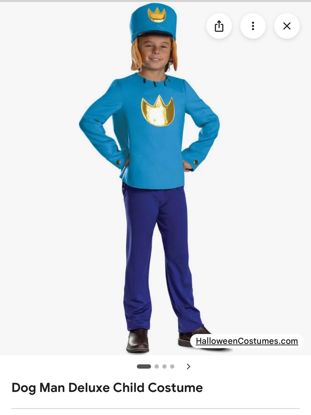 Dreamworks Dog Man Deluxe Costume - Blue, Purple, Gold